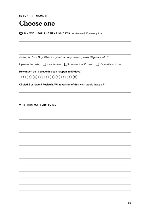 Printable setup page: Choose one